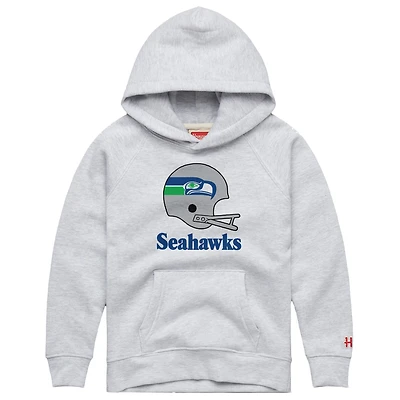 Toddler Homage  Ash Seattle Seahawks Big Helmet Tri-Blend Hoodie