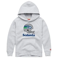 Toddler Homage  Ash Seattle Seahawks Big Helmet Tri-Blend Hoodie
