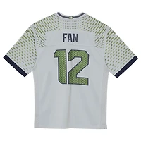 Maillot Nike 12s pour enfant, gris loup, collection Rivalries 2025 des Seattle Seahawks