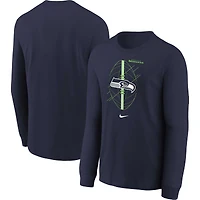 T-shirt à manches longues Nike College Navy Seattle Seahawks Icon pour tout-petit