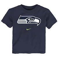 T-shirt Nike bleu marine avec logo principal des Seattle Seahawks pour tout-petit