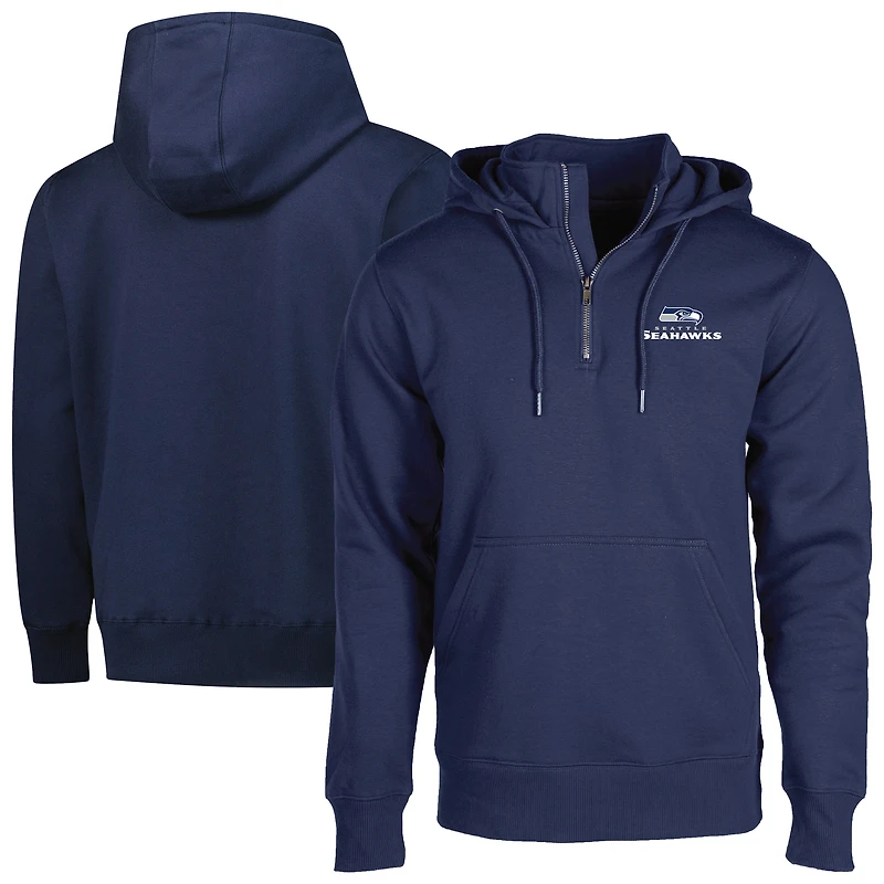 Sweat à capuche unisexe fermeture éclair quart de tour Defender des Seattle Seahawks Dunbrooke College bleu marine
