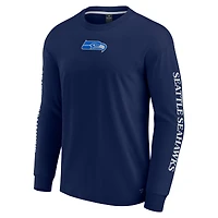 T-shirt unisexe à manches longues Fanatics College Navy des Seattle Seahawks Elements Strive