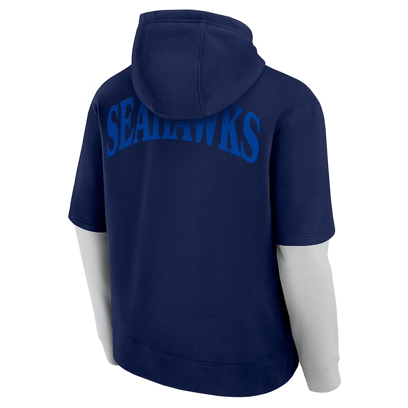 Unisex Fanatics  College Navy Seattle Seahawks Sleek Elements Pullover Hoodie
