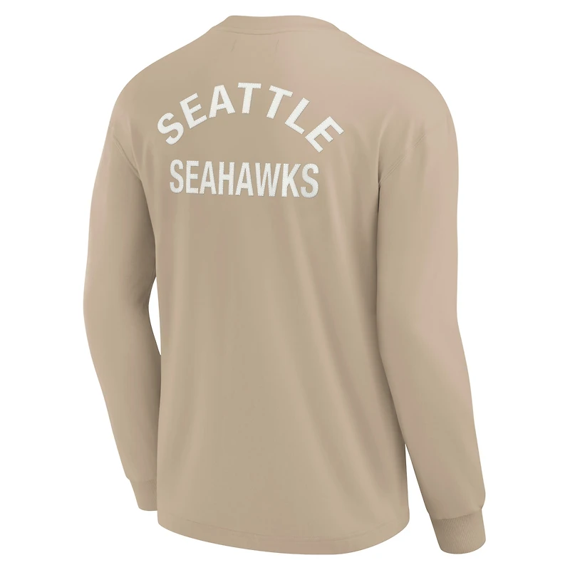 Unisex Fanatics Khaki Seattle Seahawks Elements Super Soft Long Sleeve T-Shirt