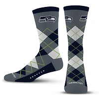 Unisex For Bare Feet  Seattle Seahawks Argyle Fyre Crew Socks