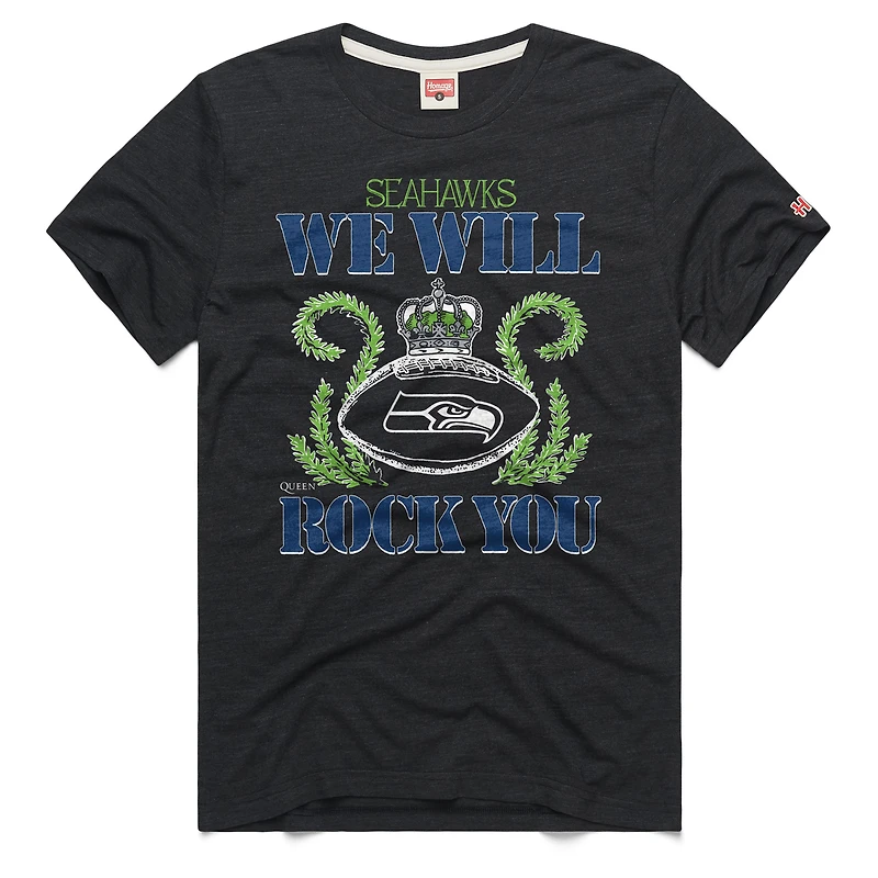 Unisex Homage Charcoal Seattle Seahawks 2026 NFL Schedule Queen Tri-Blend T-Shirt