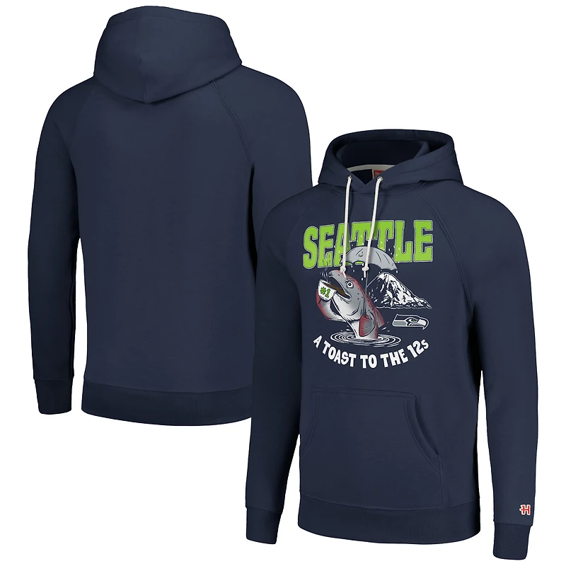 Sweat à capuche unisexe Homage Navy Seattle Seahawks NFL x Guy Fieri's Flavortown Tri-Blend
