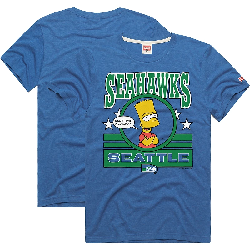 Unisex Homage x The Simpsons Royal Seattle Seahawks Tri-Blend T-Shirt