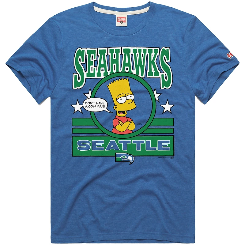 Unisex Homage x The Simpsons Royal Seattle Seahawks Tri-Blend T-Shirt