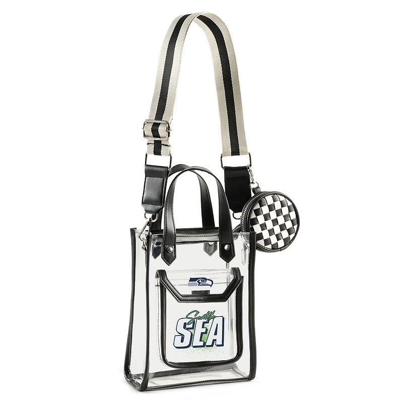 WEAR by Erin Andrews Sac à bandoulière transparent Seattle Seahawks Stadium avec pochette à monnaie