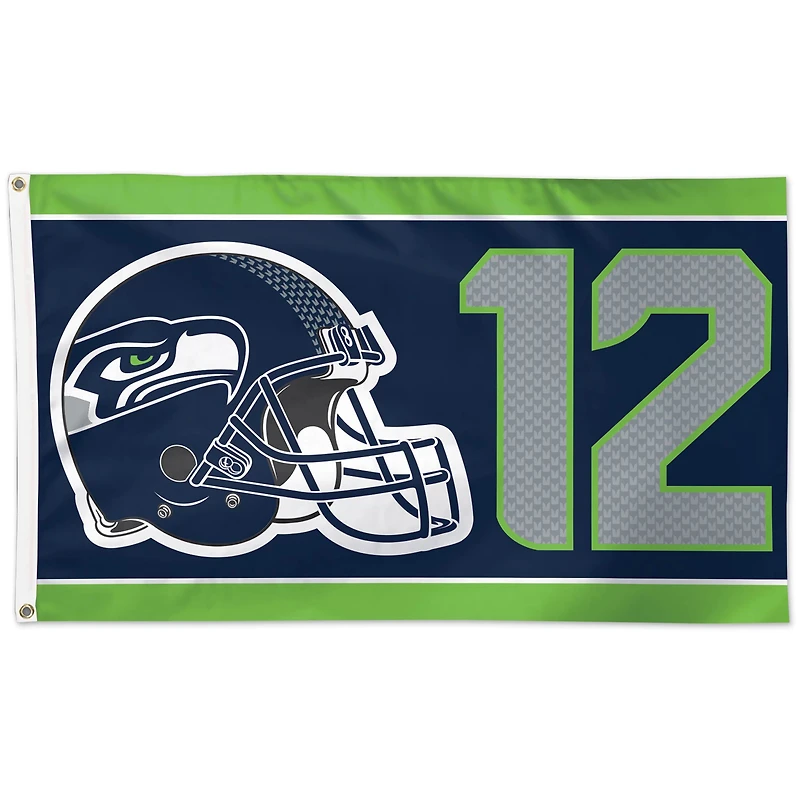 WinCraft Seattle Seahawks 3' x 5' 12 ventilateurs Deluxe - Drapeau simple face