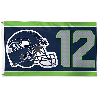 WinCraft Seattle Seahawks 3' x 5' 12 ventilateurs Deluxe - Drapeau simple face