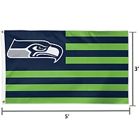 Drapeau de luxe WinCraft Seattle Seahawks 90 x 150 cm, style américain étoiles et rayures