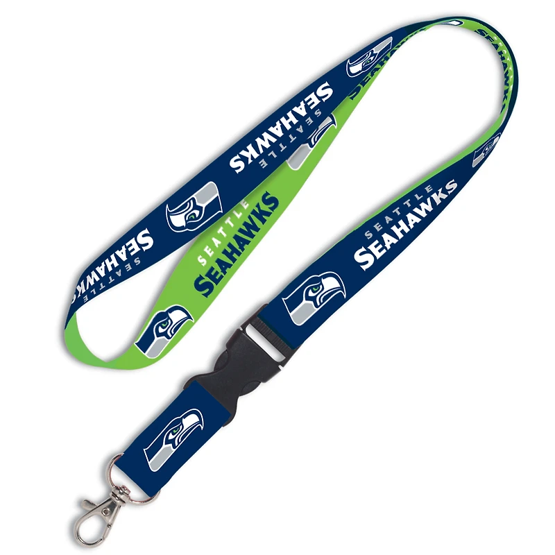Tour de cou réversible WinCraft Seattle Seahawks vert fluo avec boucle détachable