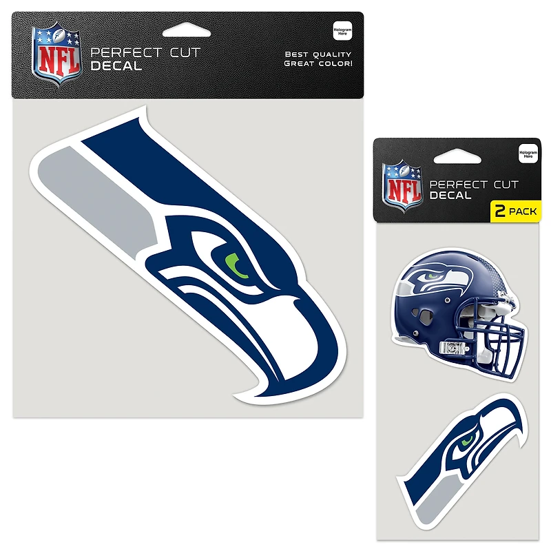 Lot de deux autocollants WinCraft Seattle Seahawks Perfect Cut