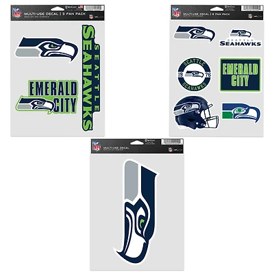 WinCraft Seattle Seahawks Three-Pack Fan Decal Set