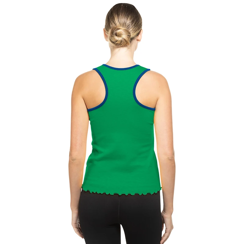 Débardeur tri-mélange à ourlet ondulé et col cranté pour femme New Era, vert fluo, Seattle Seahawks