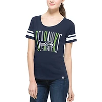 T-shirt à col rond '47 Brand College Navy Seattle Seahawks pour femmes