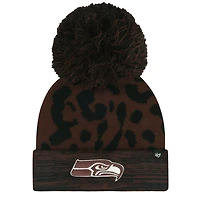 Bonnet en tricot marron à revers et pompon pour femme Seattle Seahawks '47 Cacao