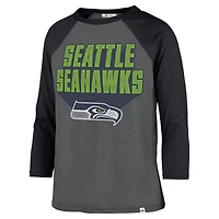 T-shirt à manches longues raglan Jetset Ava Seattle Seahawks '47 Charcoal pour femme