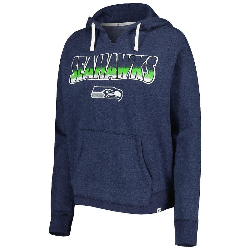 Chandail à capuchon col cranté Kennedy Seahawks de Seattle '47 College Navy pour femmes