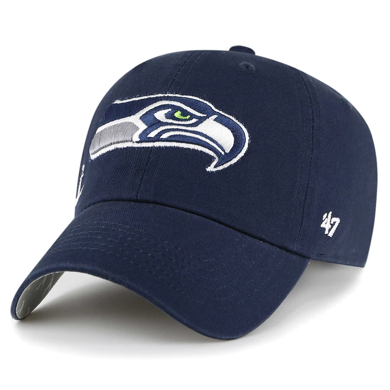 Women's '47 College Navy Seattle Seahawks Confetti Icon Clean Up Adjustable Hat
