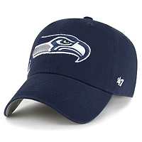 Women's '47 College Navy Seattle Seahawks Confetti Icon Clean Up Adjustable Hat