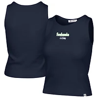 Débardeur court côtelé à coupe droite pour femme, modèle 47 College Navy Seattle Seahawks