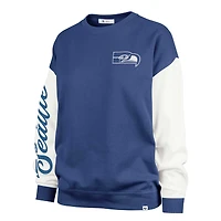 Women's '47  College Navy Seattle Seahawks Double Header Rise Andie Pullover Sweatshirt