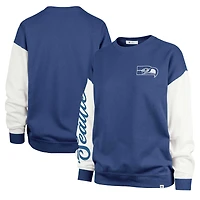 Sweat-shirt '47 College Navy Seattle Seahawks Double Header Rise Andie pour femmes