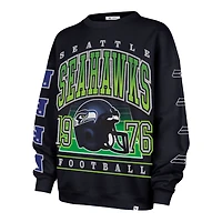 Women's '47  College Navy Seattle Seahawks Go Big Oversized Pullover Sweatshirt