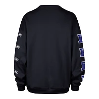 Women's '47  College Navy Seattle Seahawks Go Big Oversized Pullover Sweatshirt
