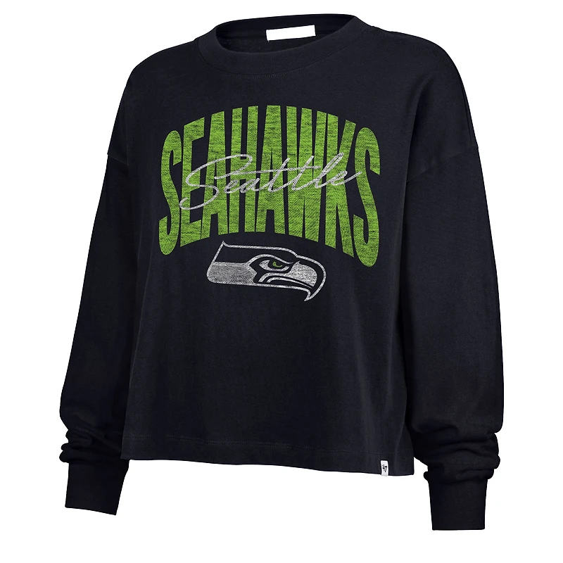 T-shirt court à manches longues « 47 College Navy Seattle Seahawks Muse Sydney » pour femme