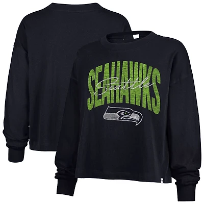 T-shirt court à manches longues « 47 College Navy Seattle Seahawks Muse Sydney » pour femme