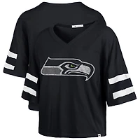 T-shirt court à col en V « 47 College Navy » pour femme des Seattle Seahawks Premier Scout