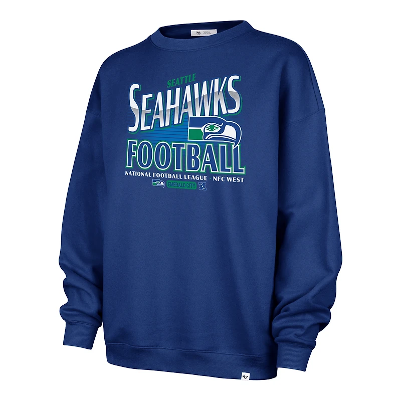 Sweat-shirt oversize régional Seattle Seahawks, bleu marine, pour femme, modèle 47 College