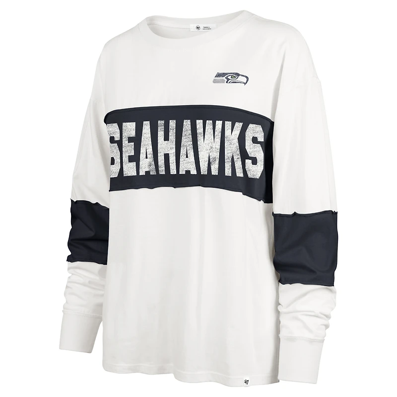 T-shirt à manches longues '47 crème Seattle Seahawks Clubhouse Pride Taylor pour femmes