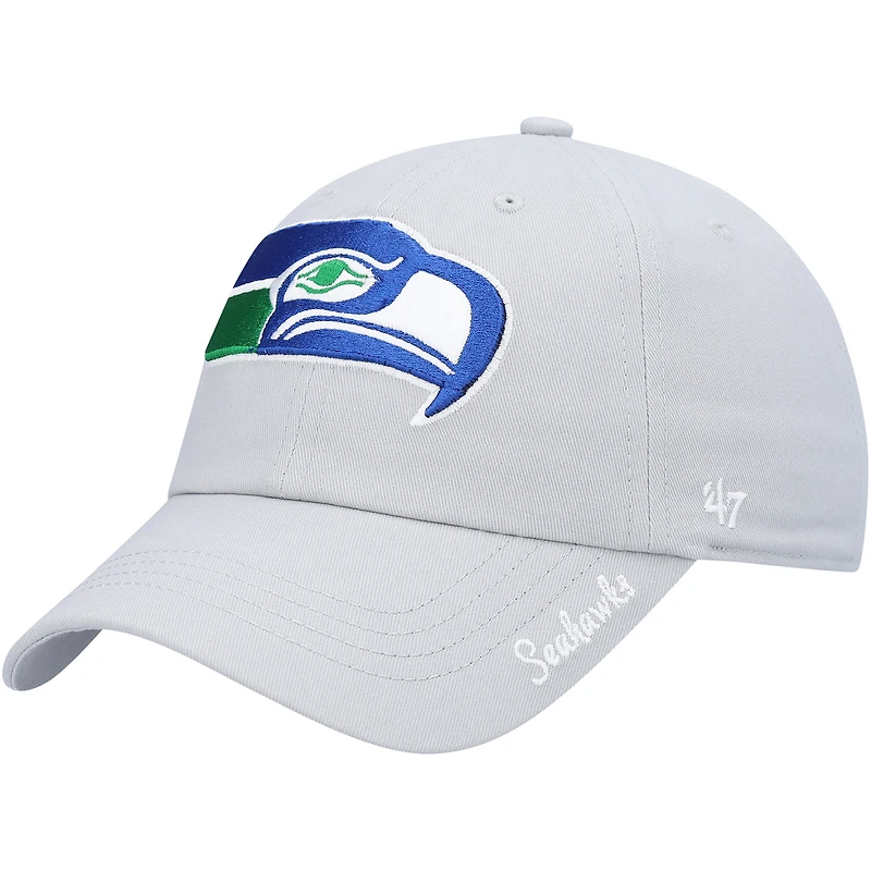 Women's '47 Gray Seattle Seahawks Miata Clean Up Adjustable Hat