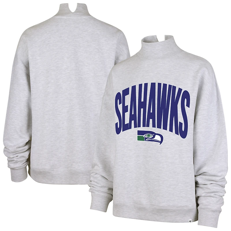 Women's '47  Gray Seattle Seahawks Subtle Muse Mock Neck Sweatshirt