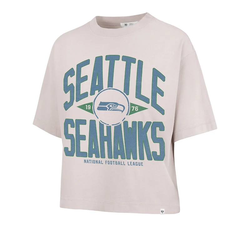 Women's '47 Sand Seattle Seahawks Windthrow Ravine Cropped T-Shirt