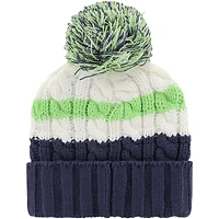 Bonnet en tricot à revers Ashfield '47 blanc pour femmes des Seahawks de Seattle avec pompon