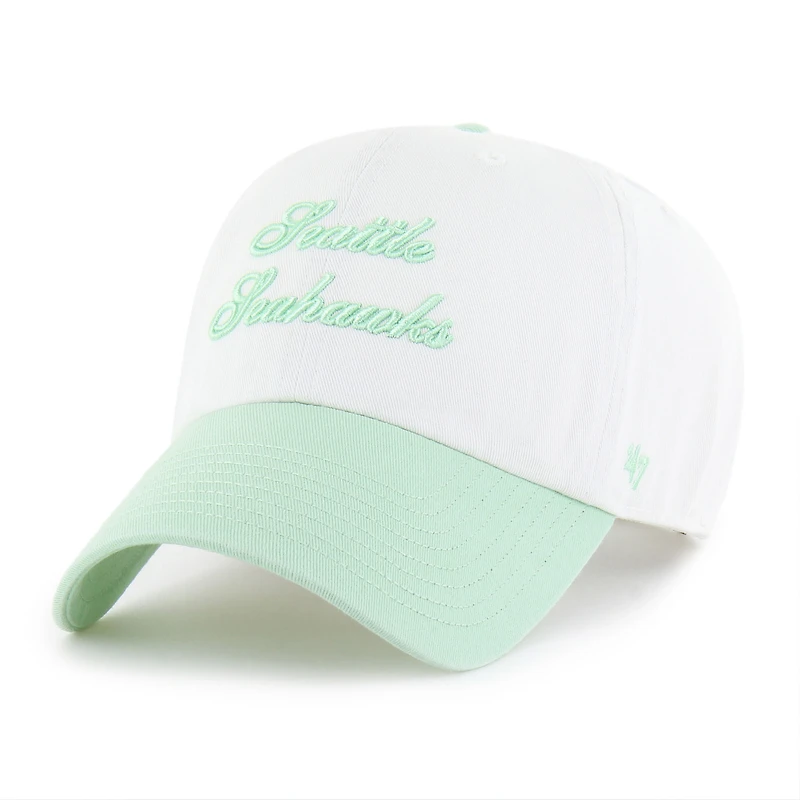 Women's '47 White Seattle Seahawks Gelato Two-Tone Clean Up Adjustable Hat