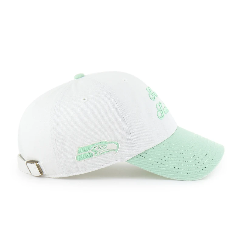 Women's '47 White Seattle Seahawks Gelato Two-Tone Clean Up Adjustable Hat