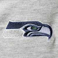 T-shirt à capuche et manches longues en mélange de coton gris chiné Antigua pour femme, motif Seattle Seahawks
