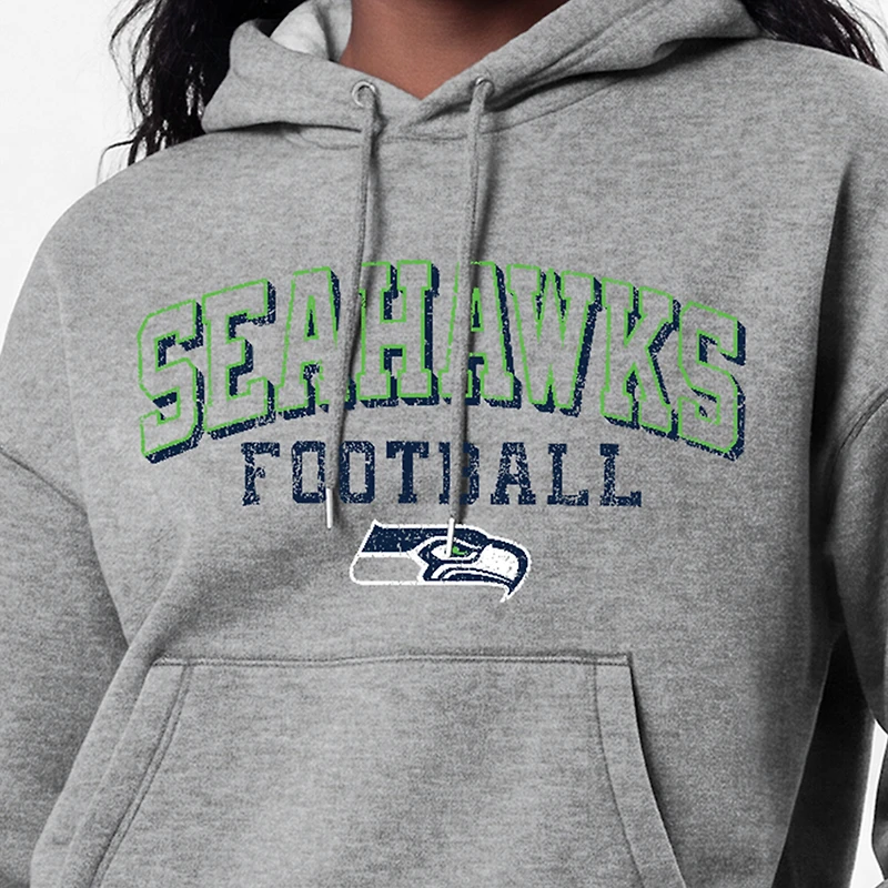 Sweat à capuche Champion Triumph Tri-Blend gris pour femme, modèle Seattle Seahawks.