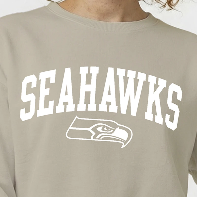 Women's Champion Light Brown Seattle Seahawks Powerblend Cocoa Butter Fleece Sweatshirt