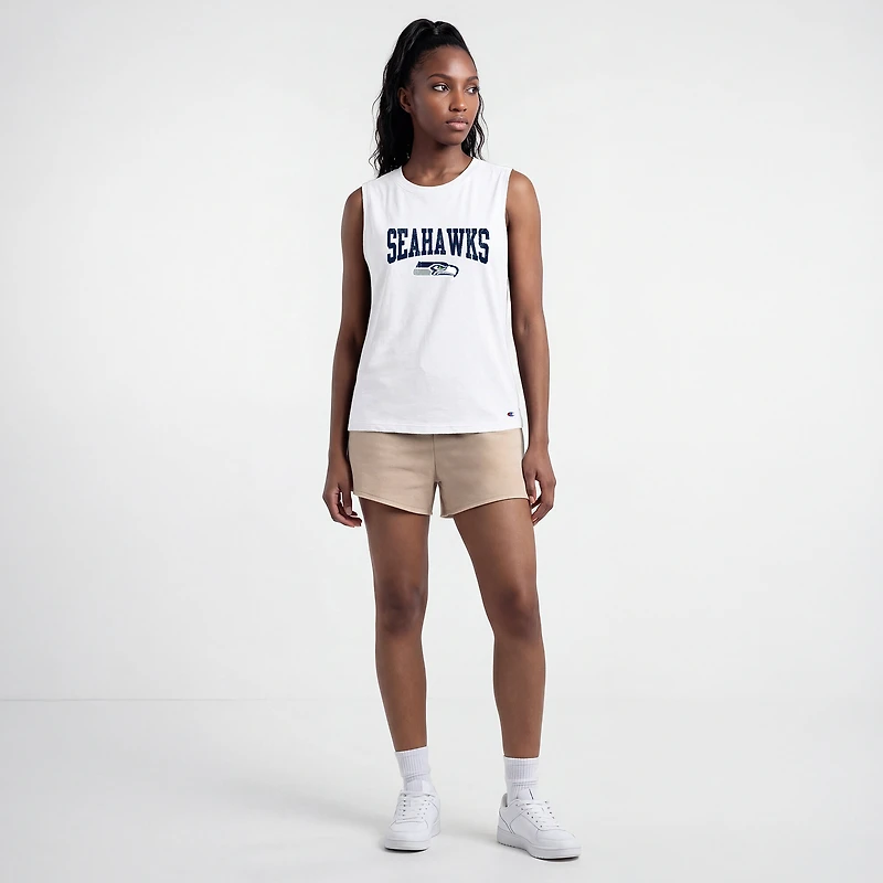 Women's Champion White Seattle Seahawks Muscle Tank Top
