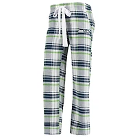 Pantalon en flanelle Seattle Seahawks Accolade Concepts Sport College bleu marine/vert fluo pour femme