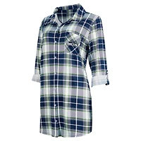 Chemise de nuit en tricot à carreaux Ashford pour femme Concepts Sport College Navy Seattle Seahawks